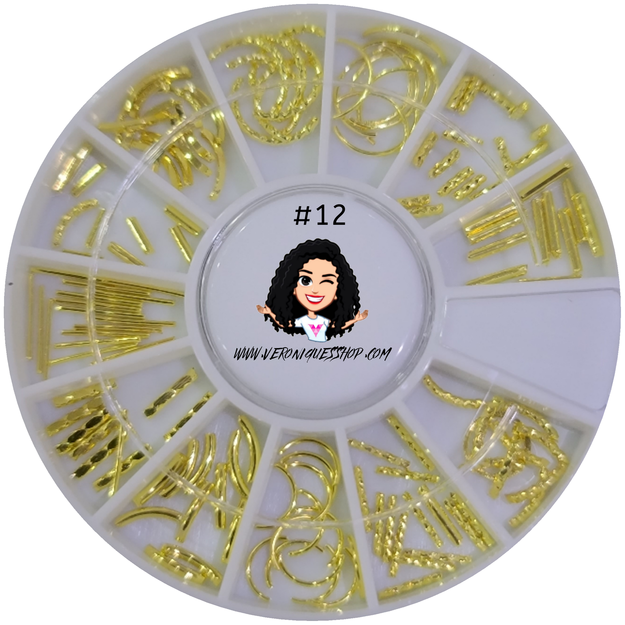 #12  Gold Nailart Wheel
