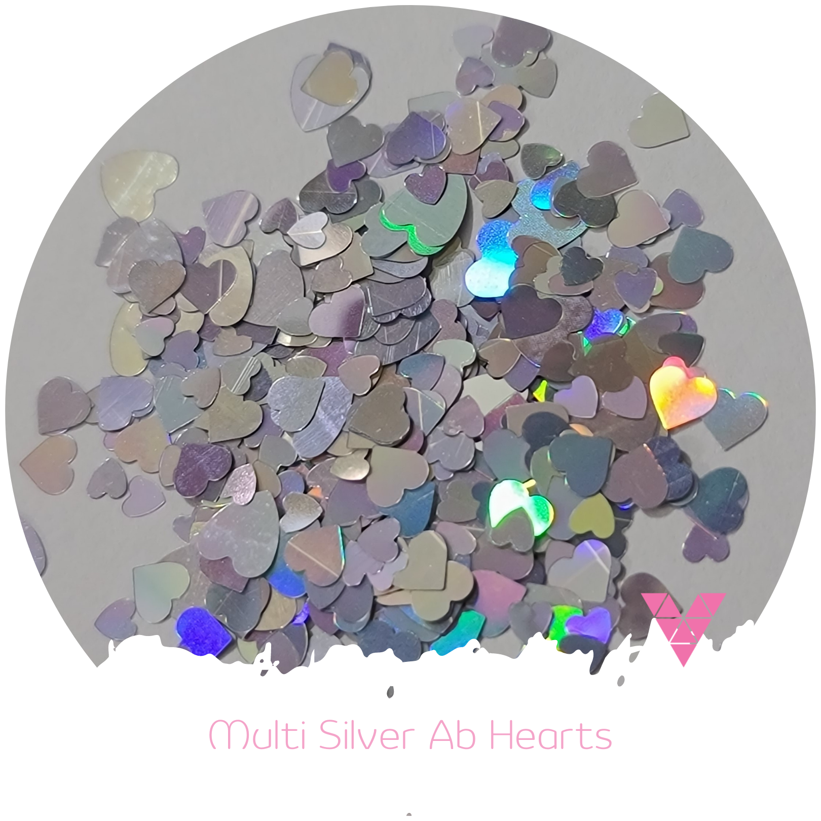 Multi Silver Ab Hearts