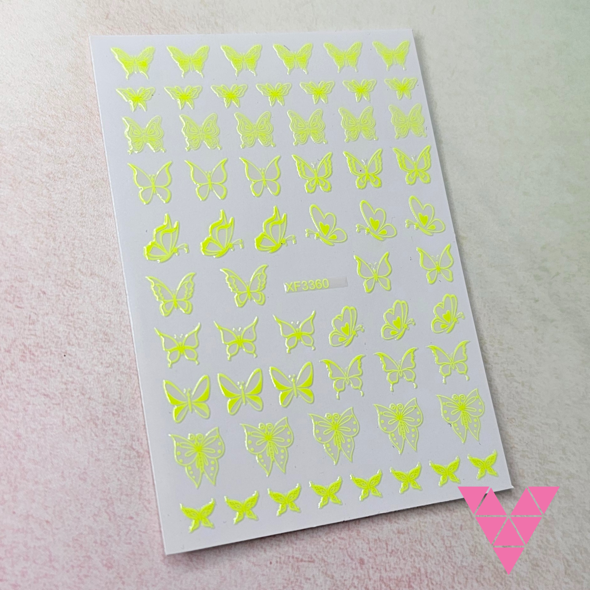 Neon Yellow Butterfly Sticker