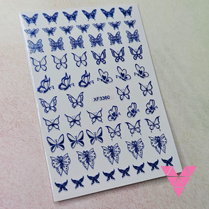 Neon Blue Butterfly Sticker