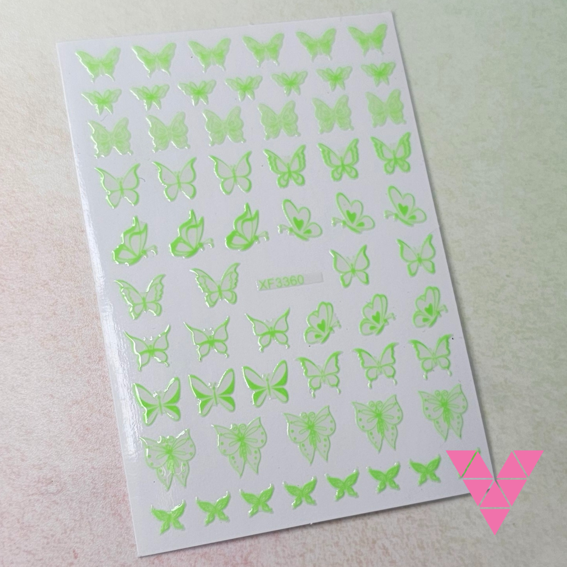 Neon Green Butterfly Sticker
