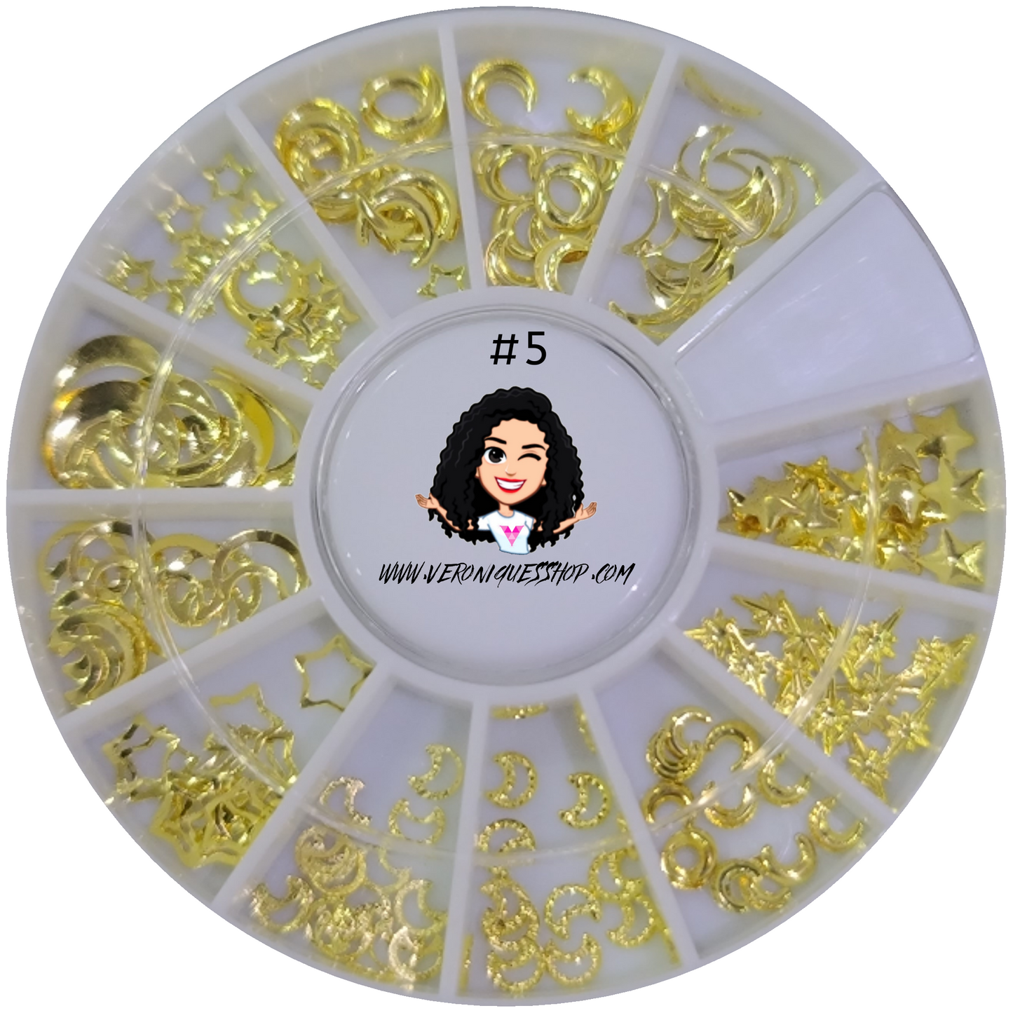 #5  Gold Nailart Wheel