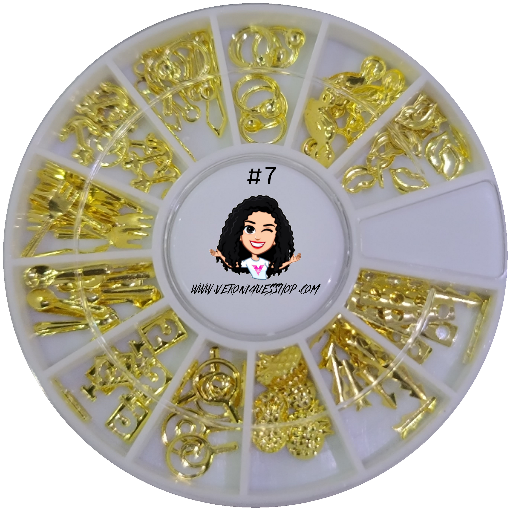 #7  Gold Nailart Wheel