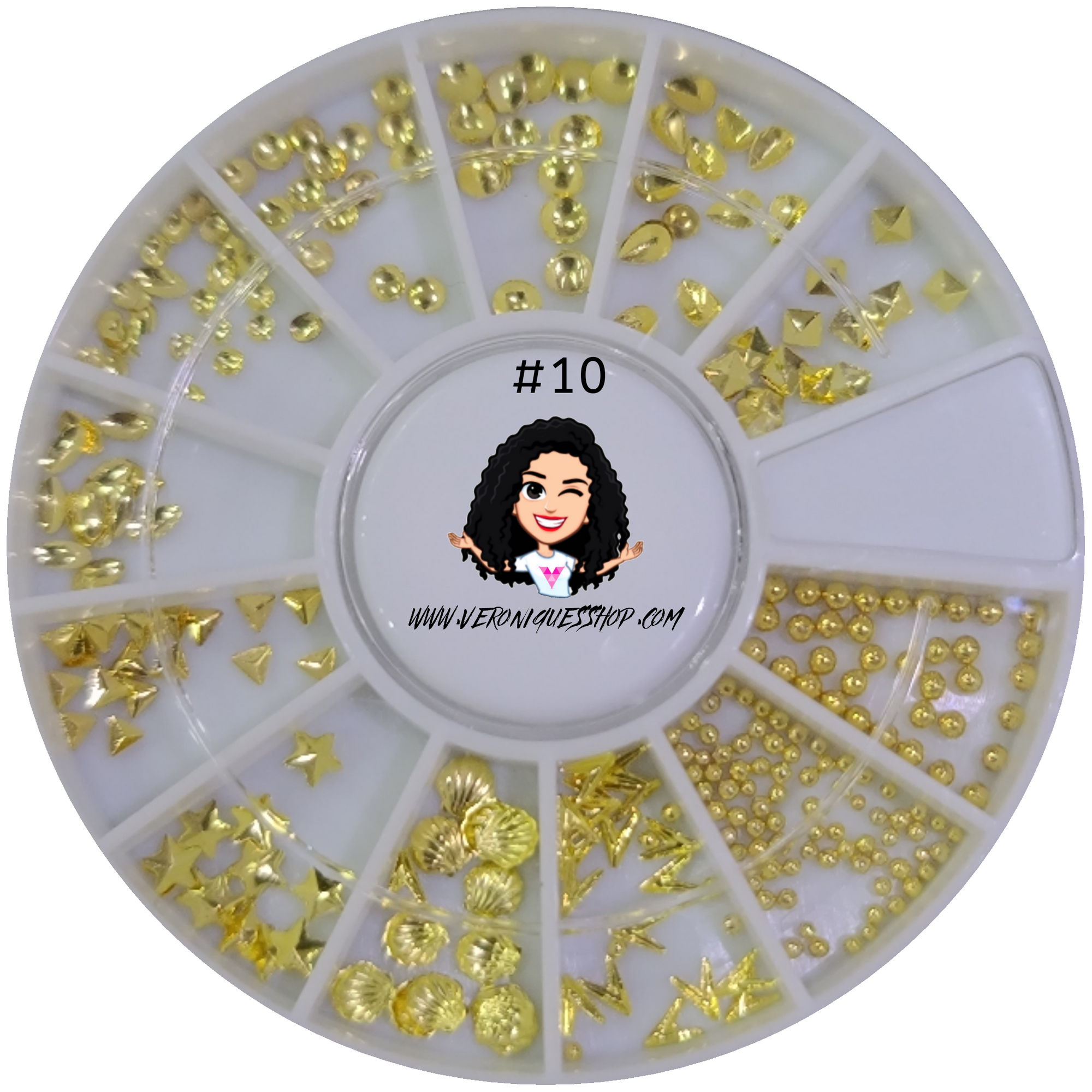 #10  Gold Nailart Wheel
