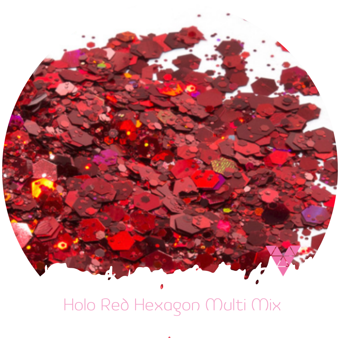 Holo Red Hexagon Multi Mix