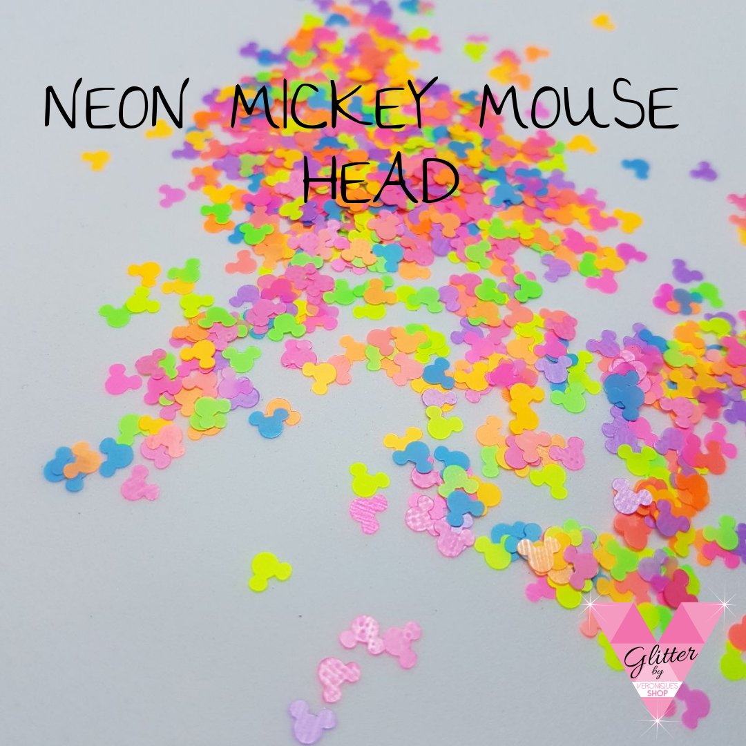 Neon mickey Mouse Head