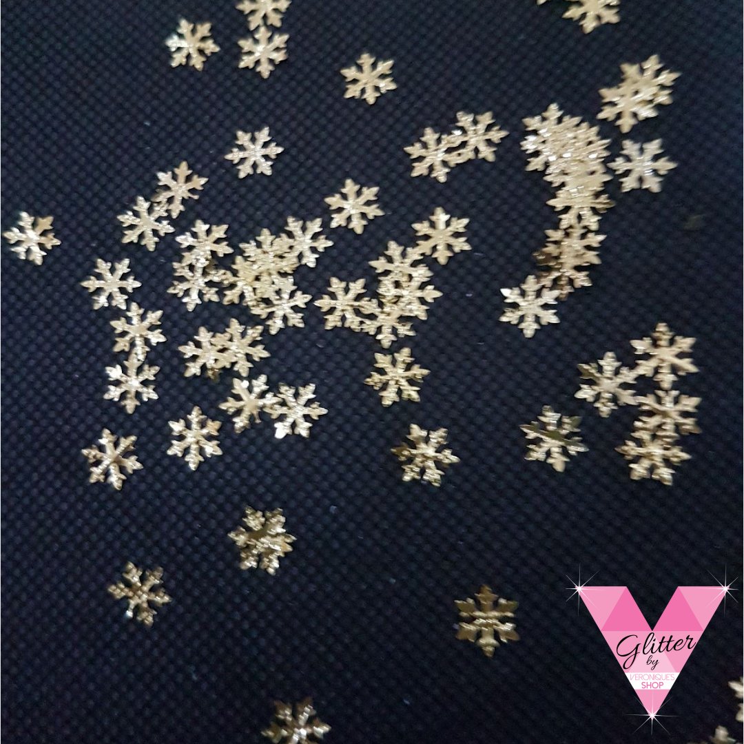 8mm Snow Flakes Gold