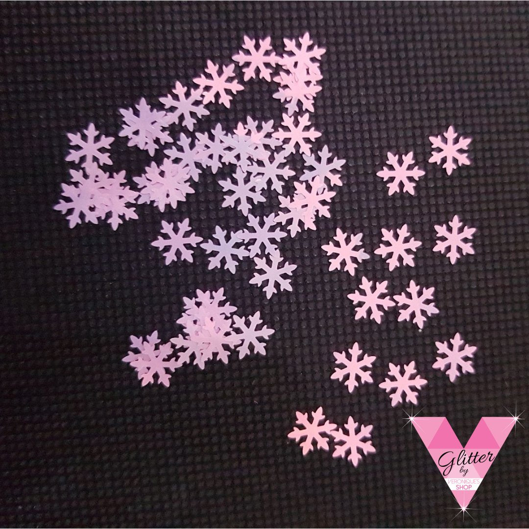 8mm Snow Flakes Pink